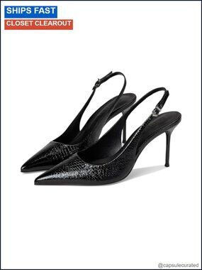 Leona Slingback Stiletto Heel Pointed Toe Leather Pumps